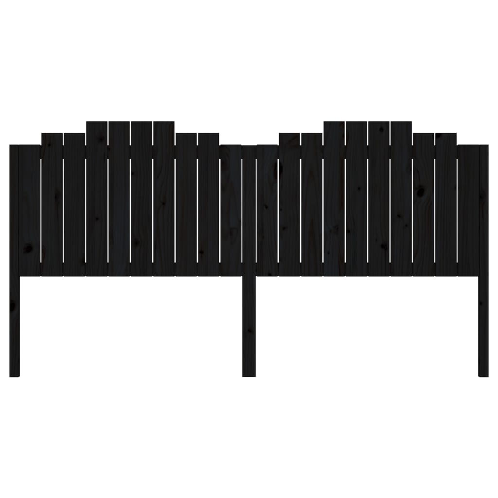 sengegærde 206x4x110 cm massivt fyrretræ sort