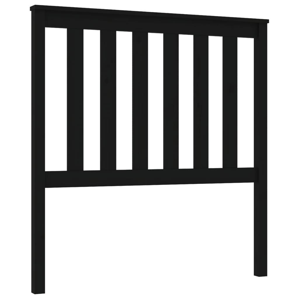 sengegærde 96x6x101 cm massivt fyrretræ sort