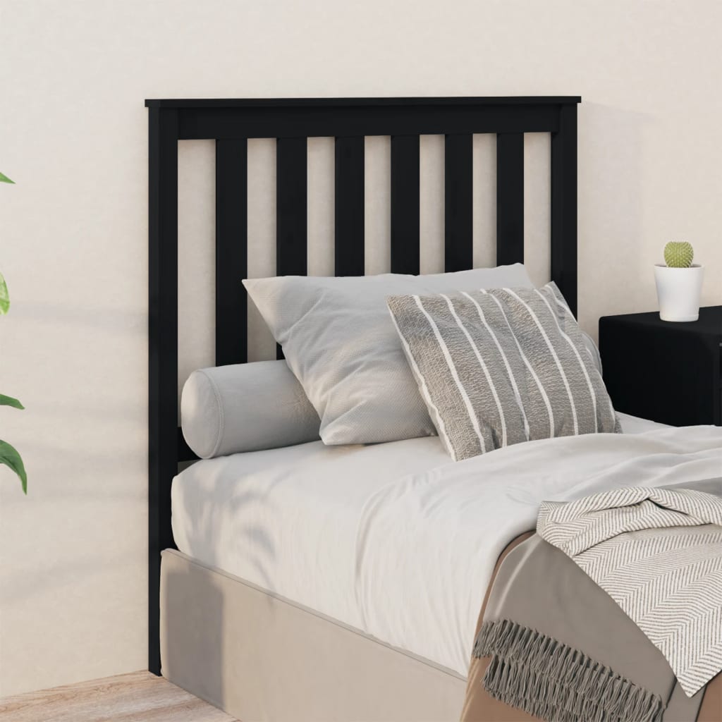 sengegærde 96x6x101 cm massivt fyrretræ sort