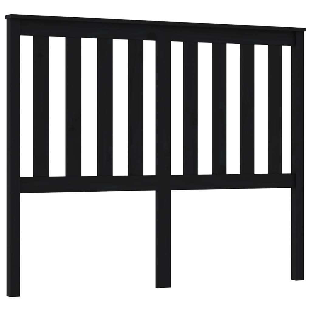 sengegærde 126x6x101 cm massivt fyrretræ sort