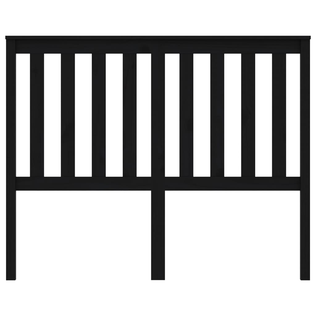 sengegærde 126x6x101 cm massivt fyrretræ sort