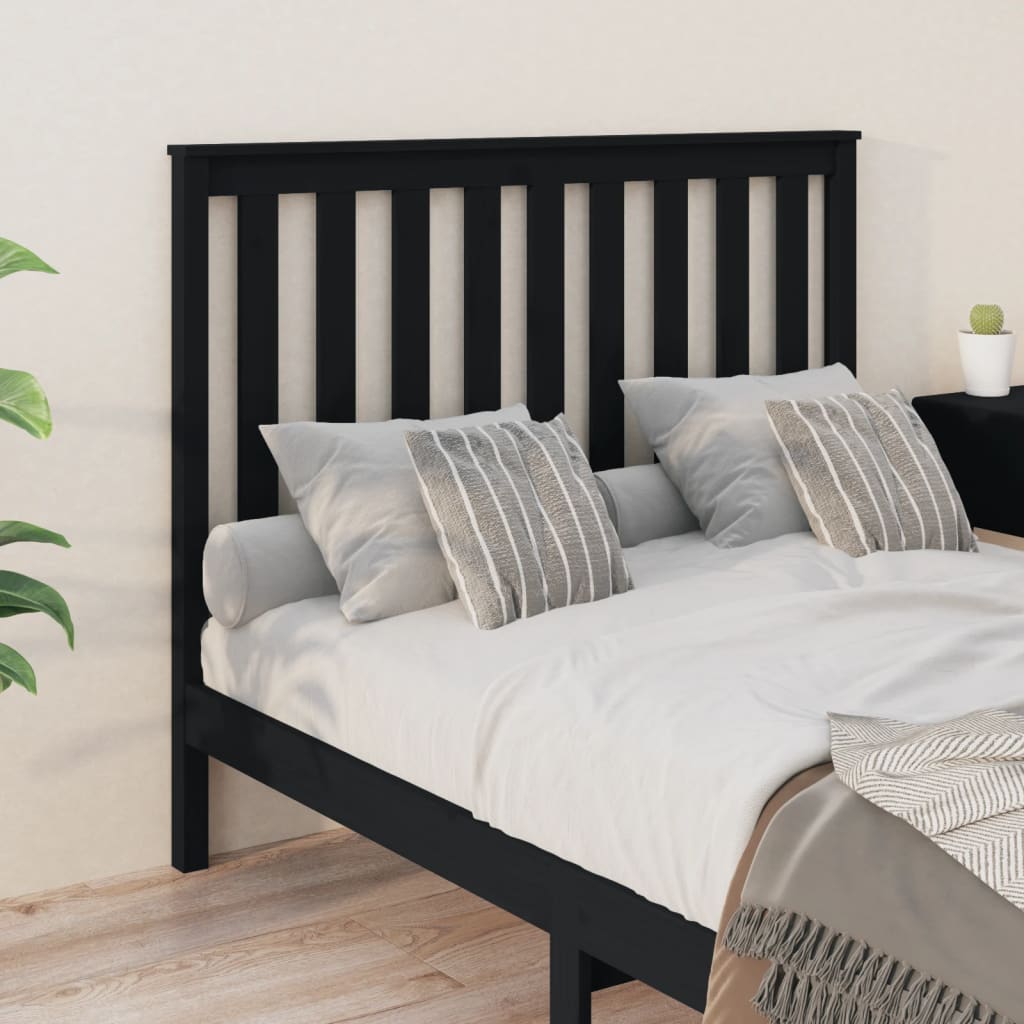 sengegærde 126x6x101 cm massivt fyrretræ sort