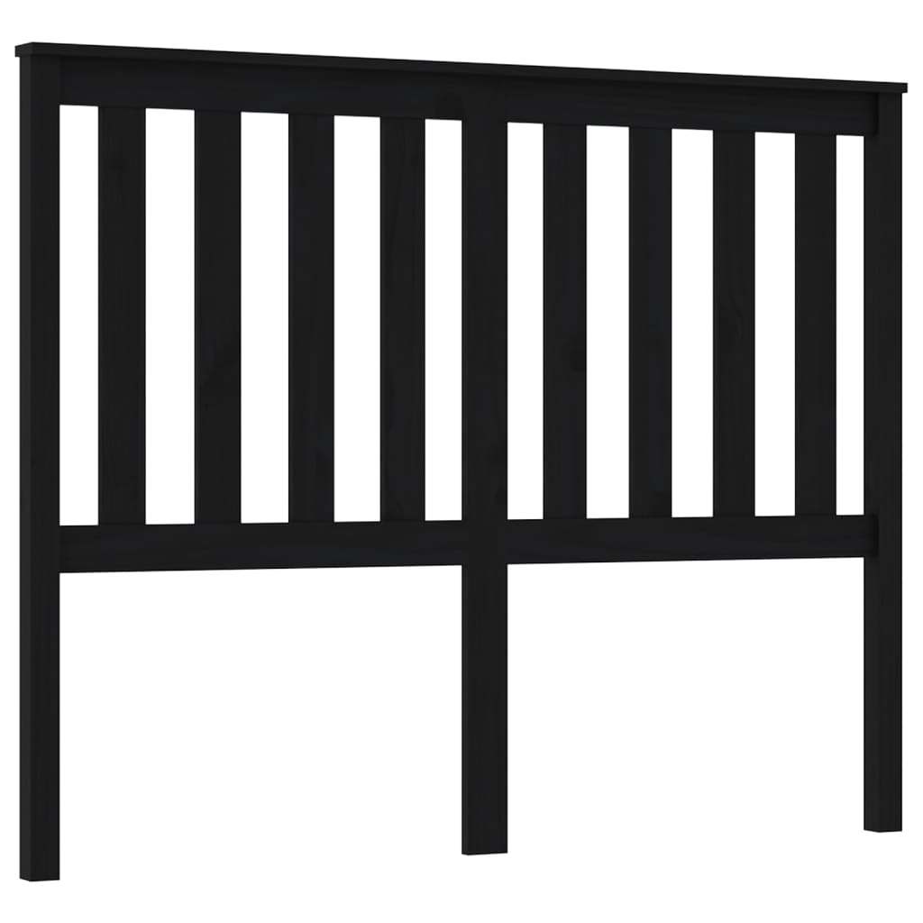 sengegærde 146x6x101 cm massivt fyrretræ sort