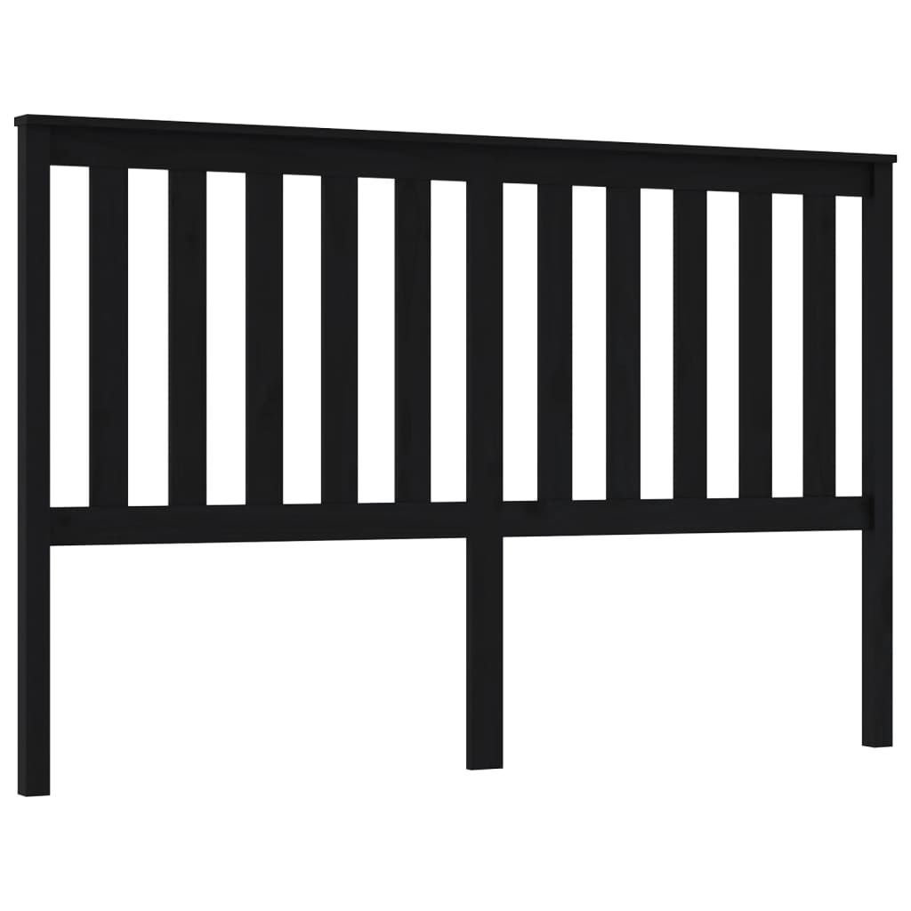 sengegærde 166x6x101 cm massivt fyrretræ sort