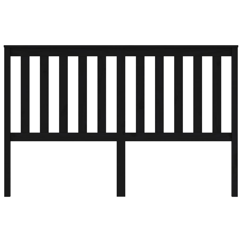 sengegærde 166x6x101 cm massivt fyrretræ sort