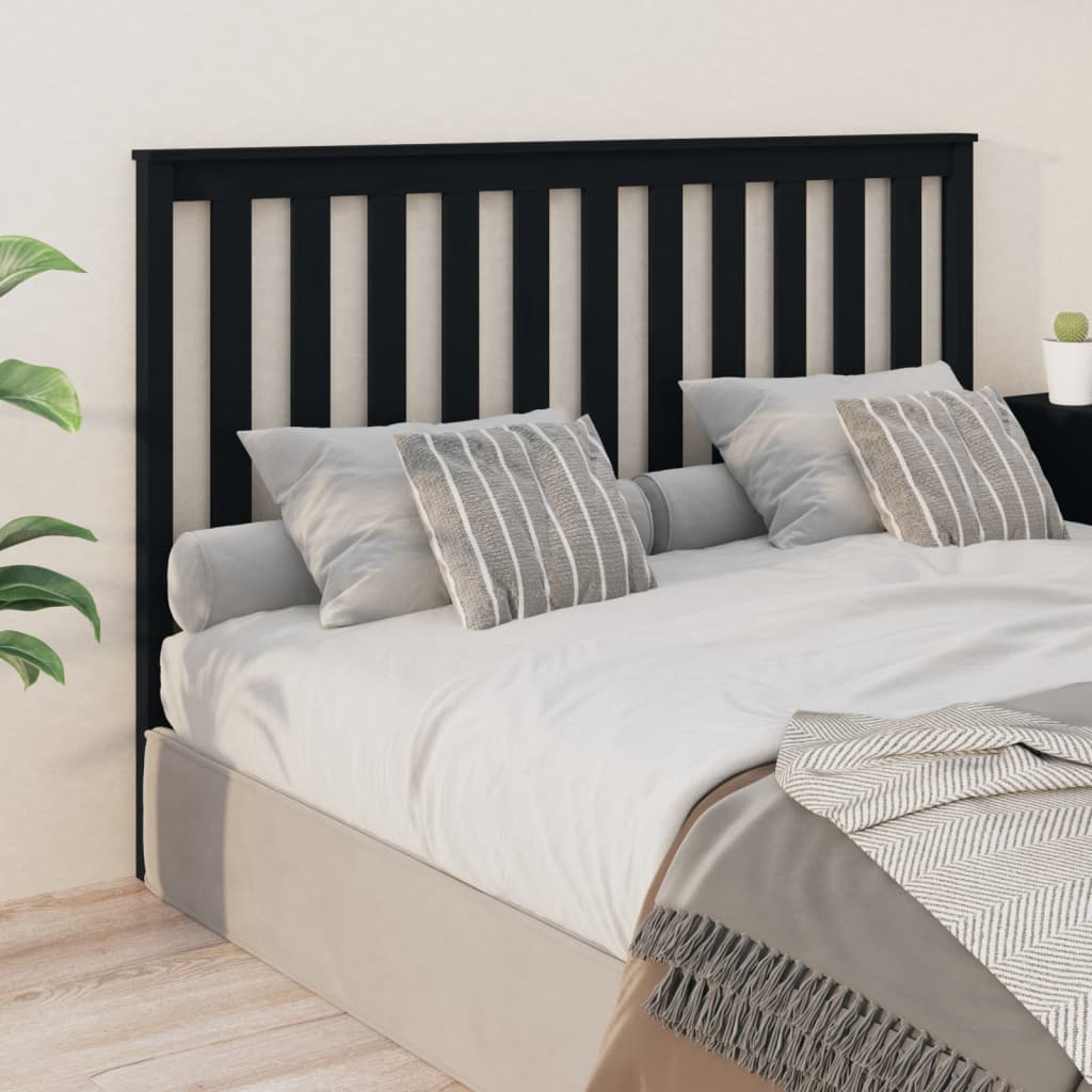 sengegærde 166x6x101 cm massivt fyrretræ sort