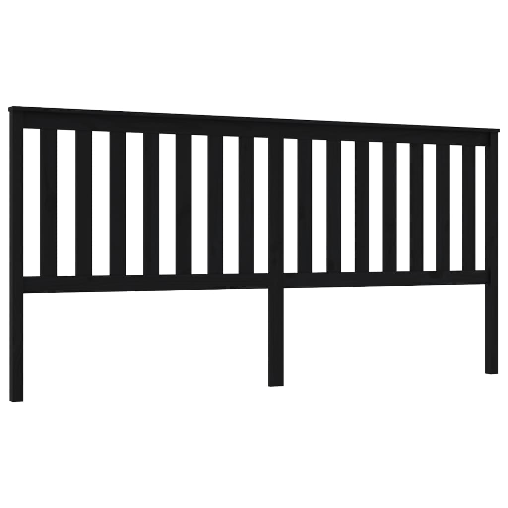 sengegærde 206x6x101 cm massivt fyrretræ sort