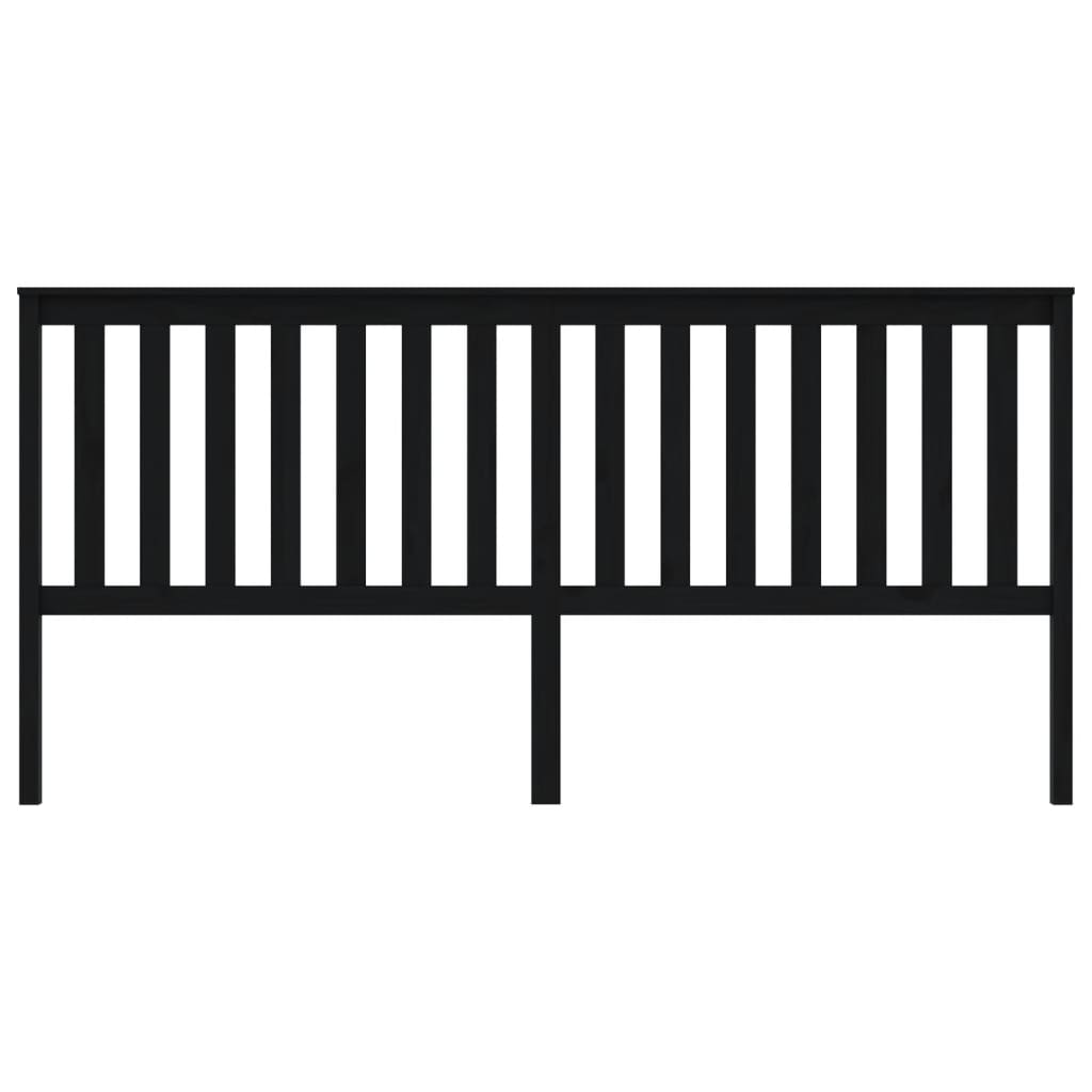 sengegærde 206x6x101 cm massivt fyrretræ sort