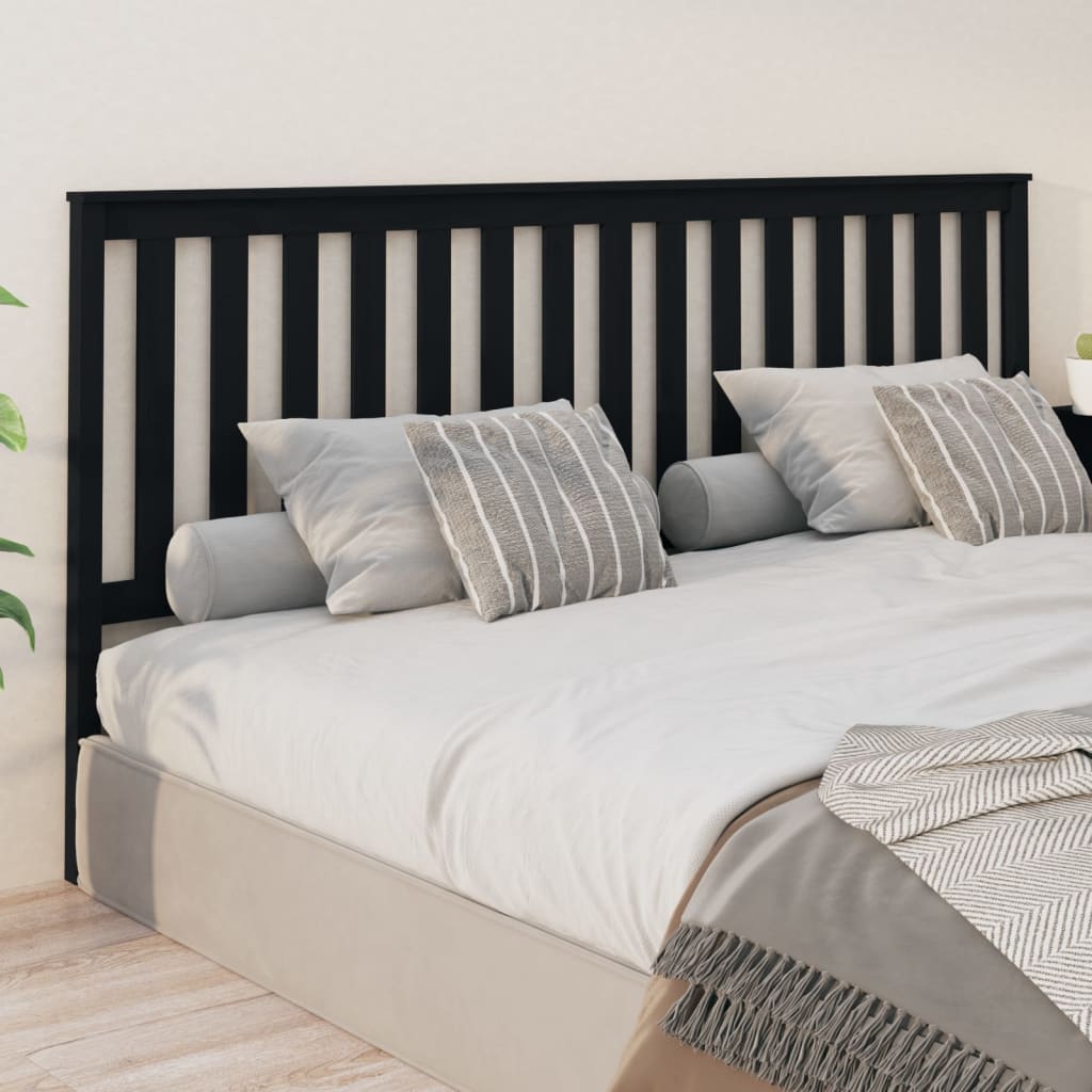 sengegærde 206x6x101 cm massivt fyrretræ sort