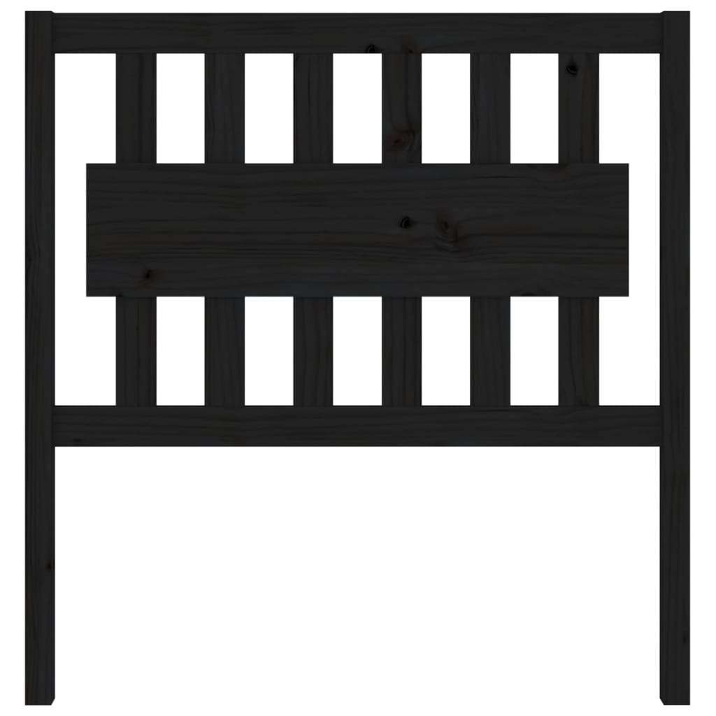 sengegærde 95,5x4x100 cm massivt fyrretræ sort