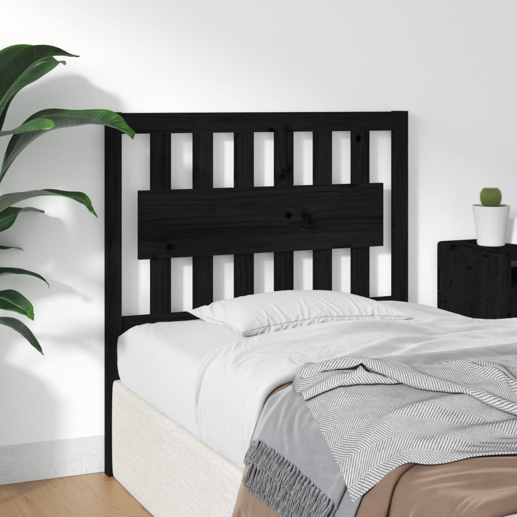 sengegærde 95,5x4x100 cm massivt fyrretræ sort