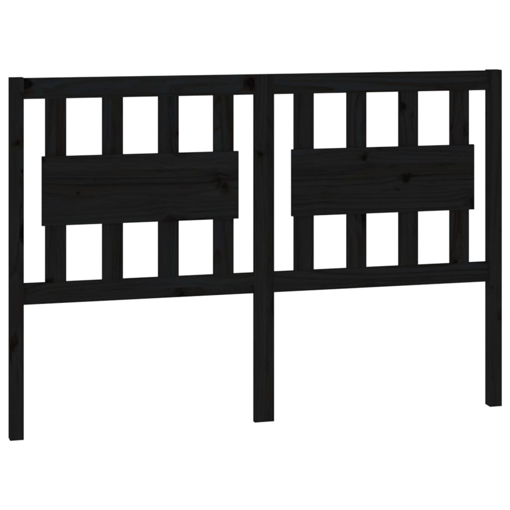 sengegærde 125,5x4x100 cm massivt fyrretræ sort