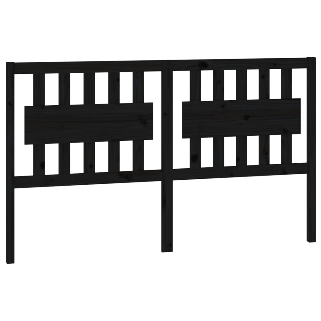 sengegærde 155,5x4x100 cm massivt fyrretræ sort