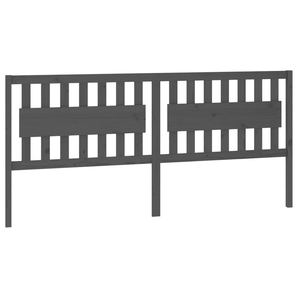 sengegærde 205,5x4x100 cm massivt fyrretræ grå
