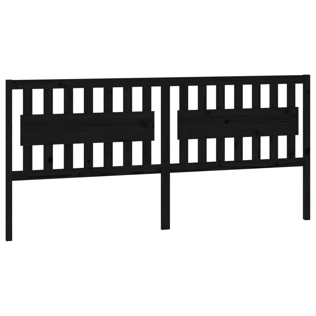 sengegærde 205,5x4x100 cm massivt fyrretræ sort