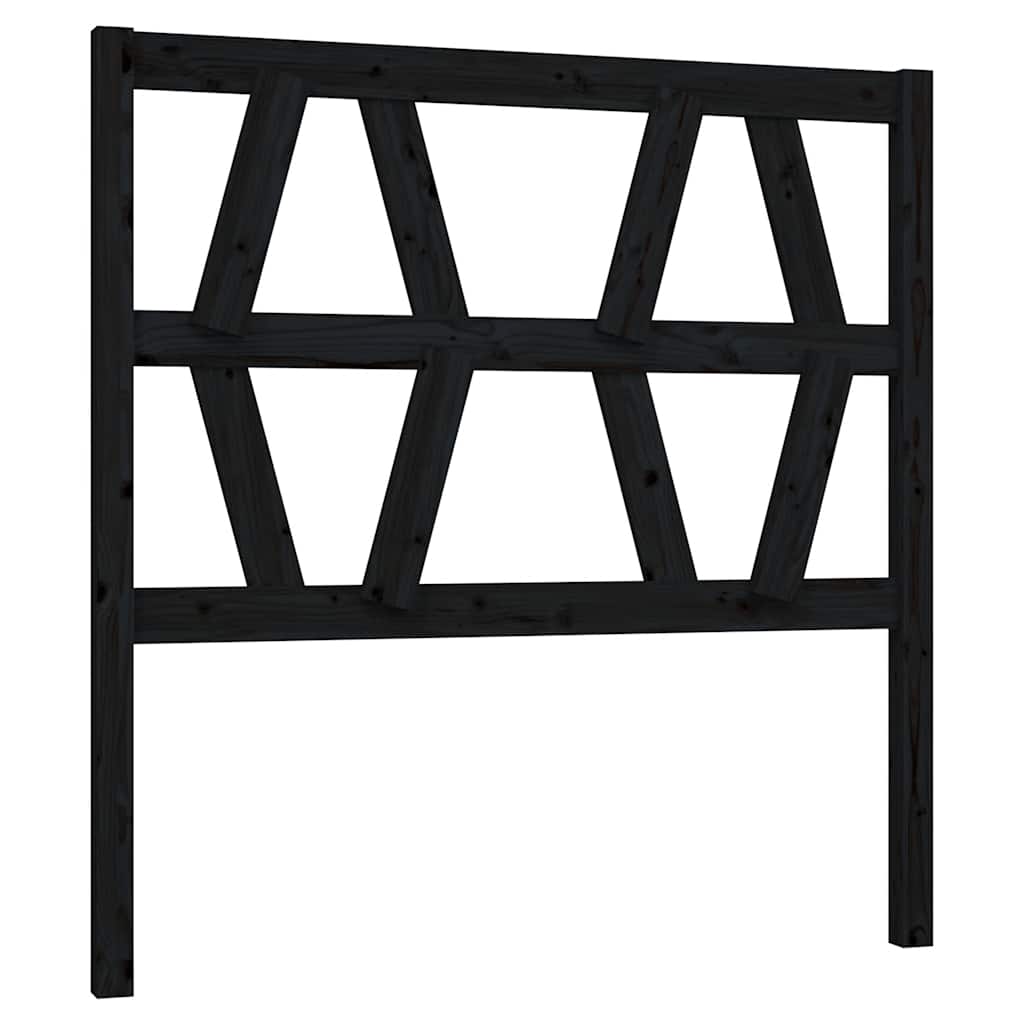 sengegærde 81x4x100 cm massivt fyrretræ sort