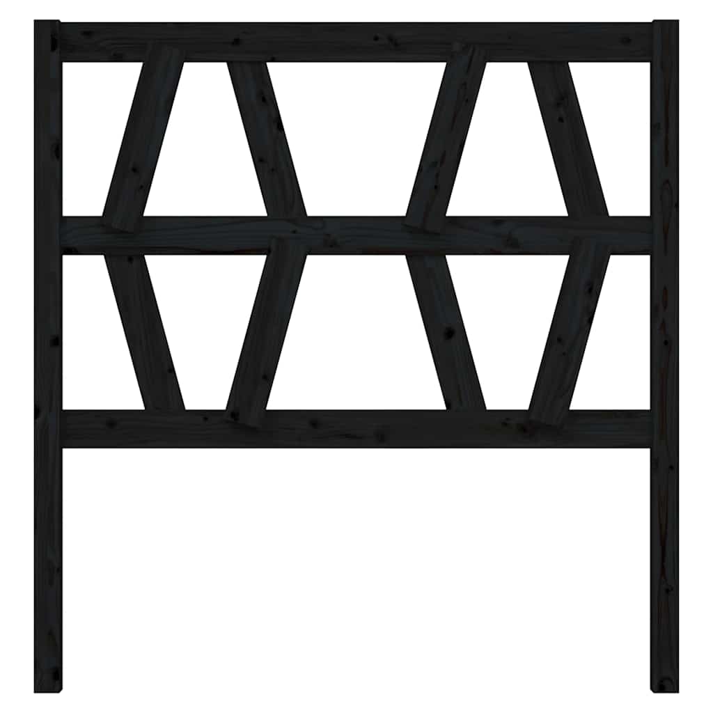 sengegærde 81x4x100 cm massivt fyrretræ sort