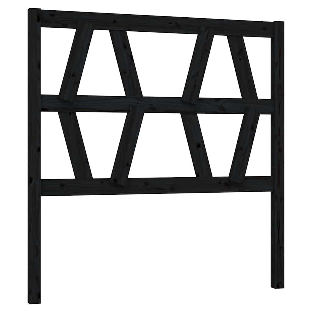 sengegærde 96x4x100 cm massivt fyrretræ sort