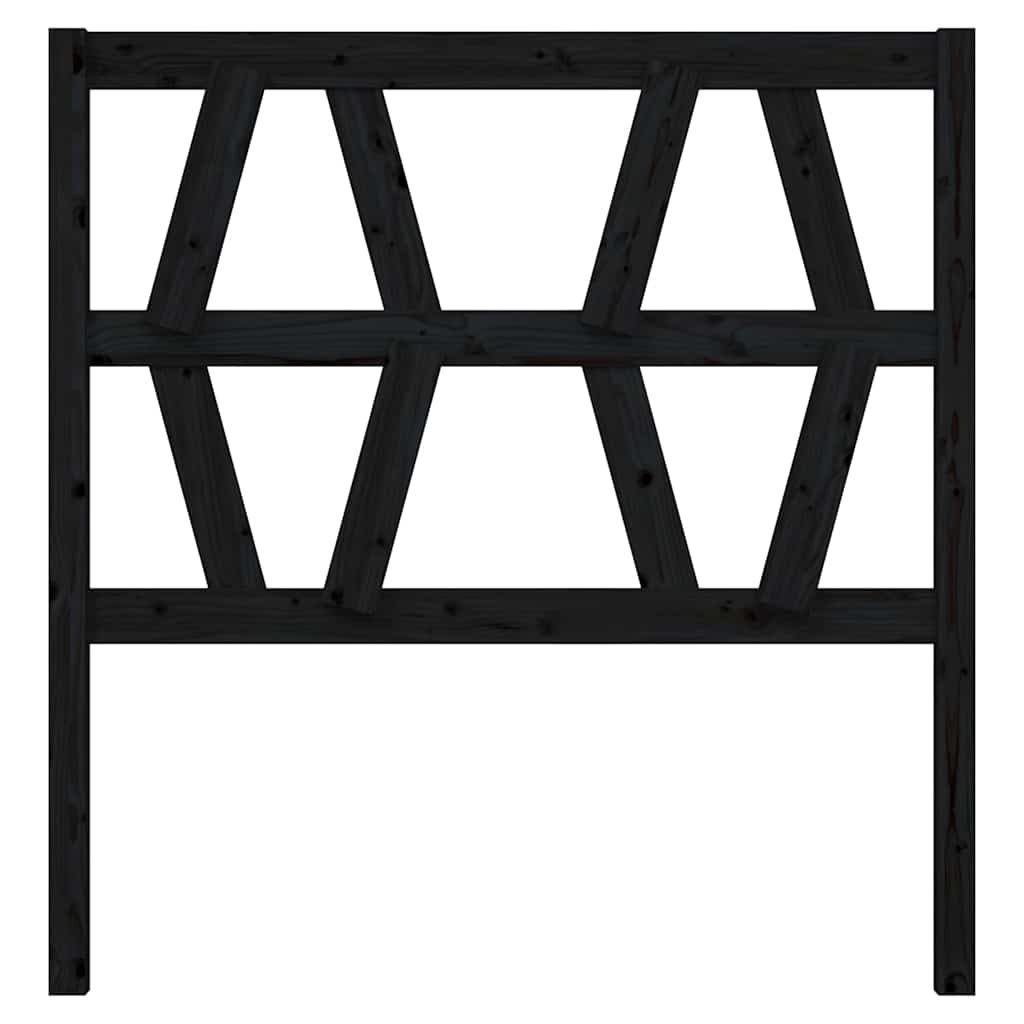 sengegærde 96x4x100 cm massivt fyrretræ sort