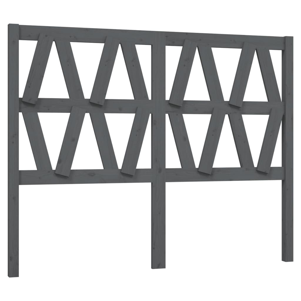 sengegærde 126x4x100 cm massivt fyrretræ grå