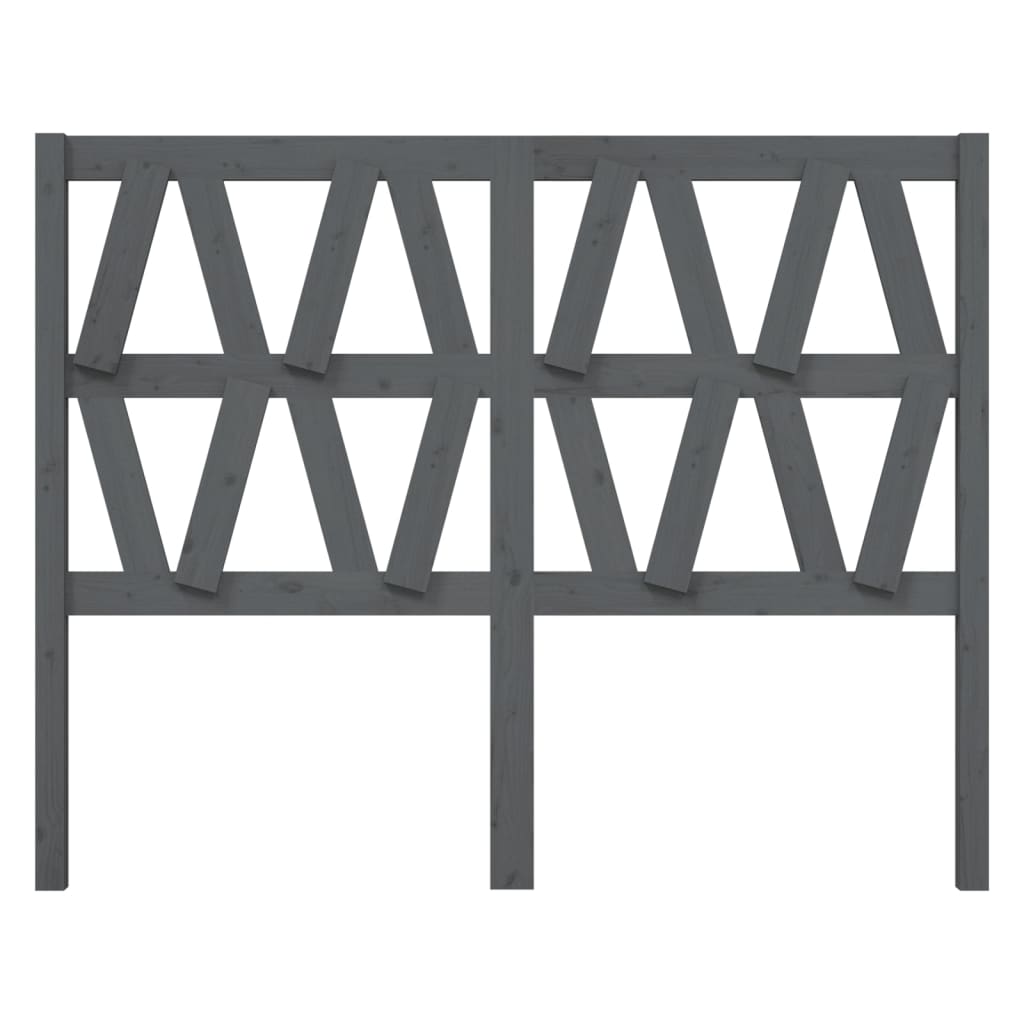 sengegærde 126x4x100 cm massivt fyrretræ grå