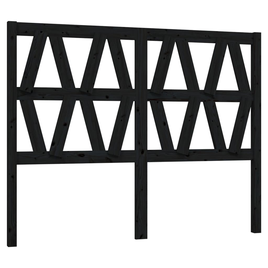 sengegærde 126x4x100 cm massivt fyrretræ sort