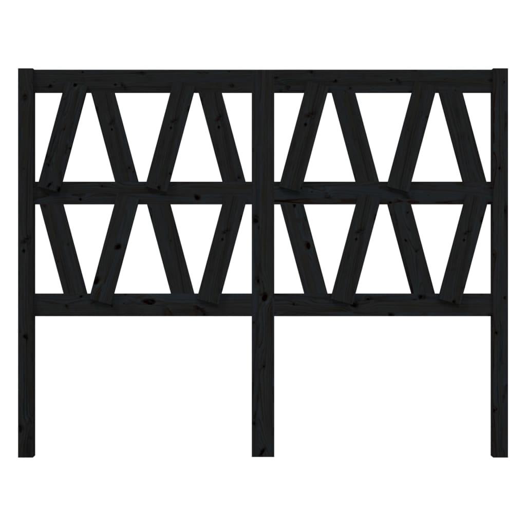 sengegærde 126x4x100 cm massivt fyrretræ sort
