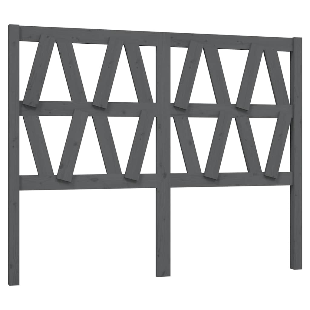 sengegærde 146x4x100 cm massivt fyrretræ grå