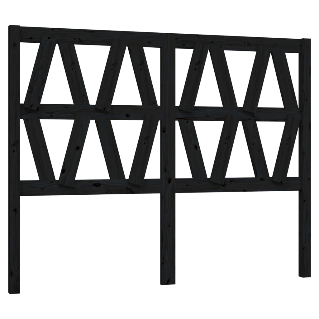 sengegærde 166x4x100 cm massivt fyrretræ sort