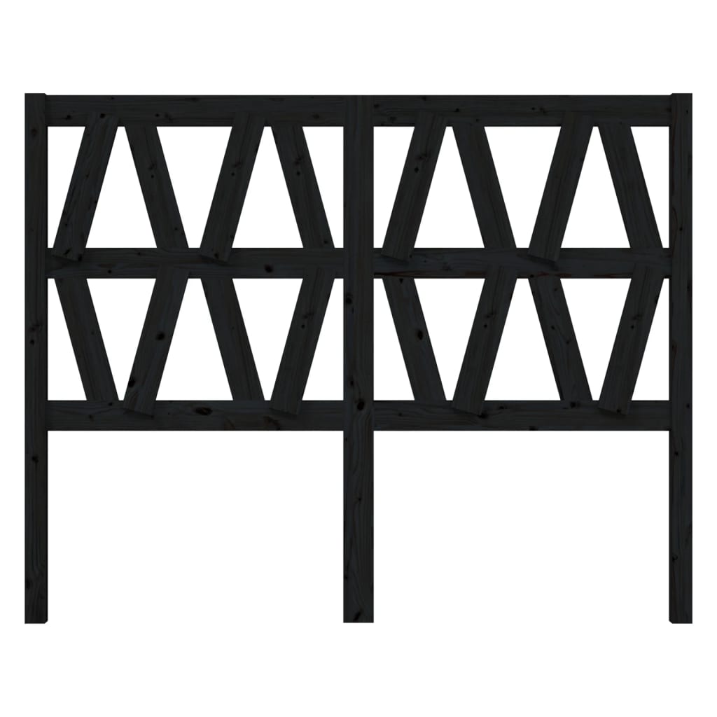 sengegærde 166x4x100 cm massivt fyrretræ sort