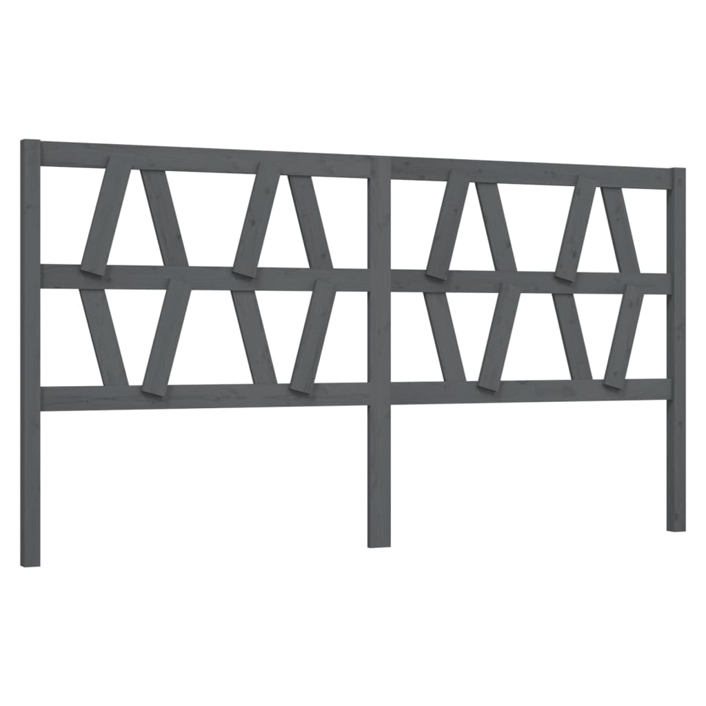 sengegærde 206x4x100 cm massivt fyrretræ grå