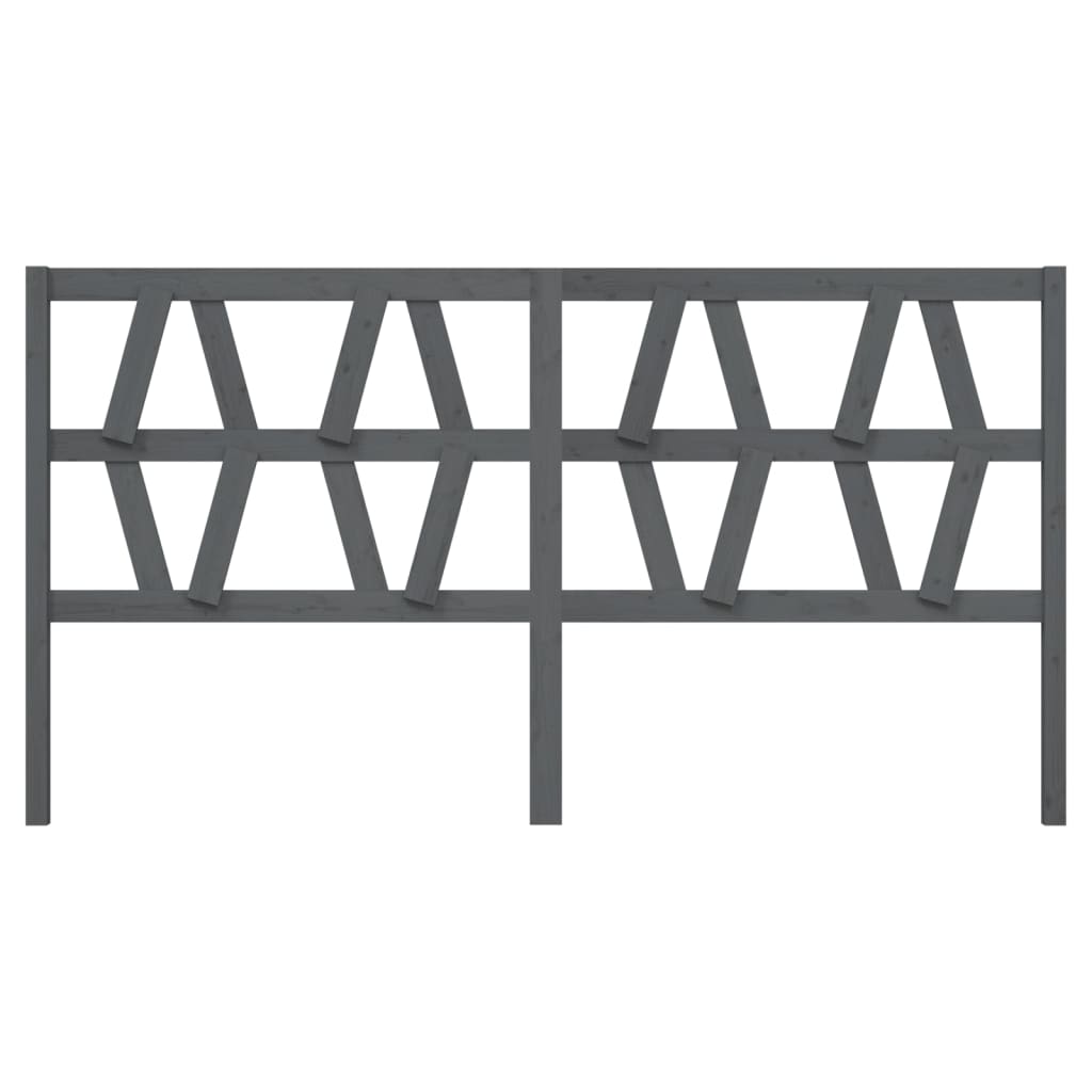 sengegærde 206x4x100 cm massivt fyrretræ grå