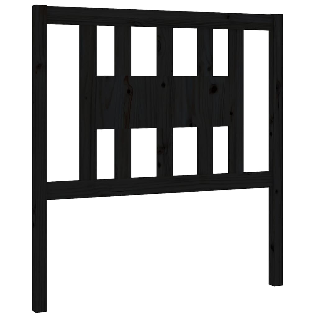 sengegærde 96x4x100 cm massivt fyrretræ sort