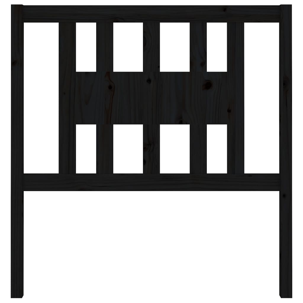 sengegærde 96x4x100 cm massivt fyrretræ sort