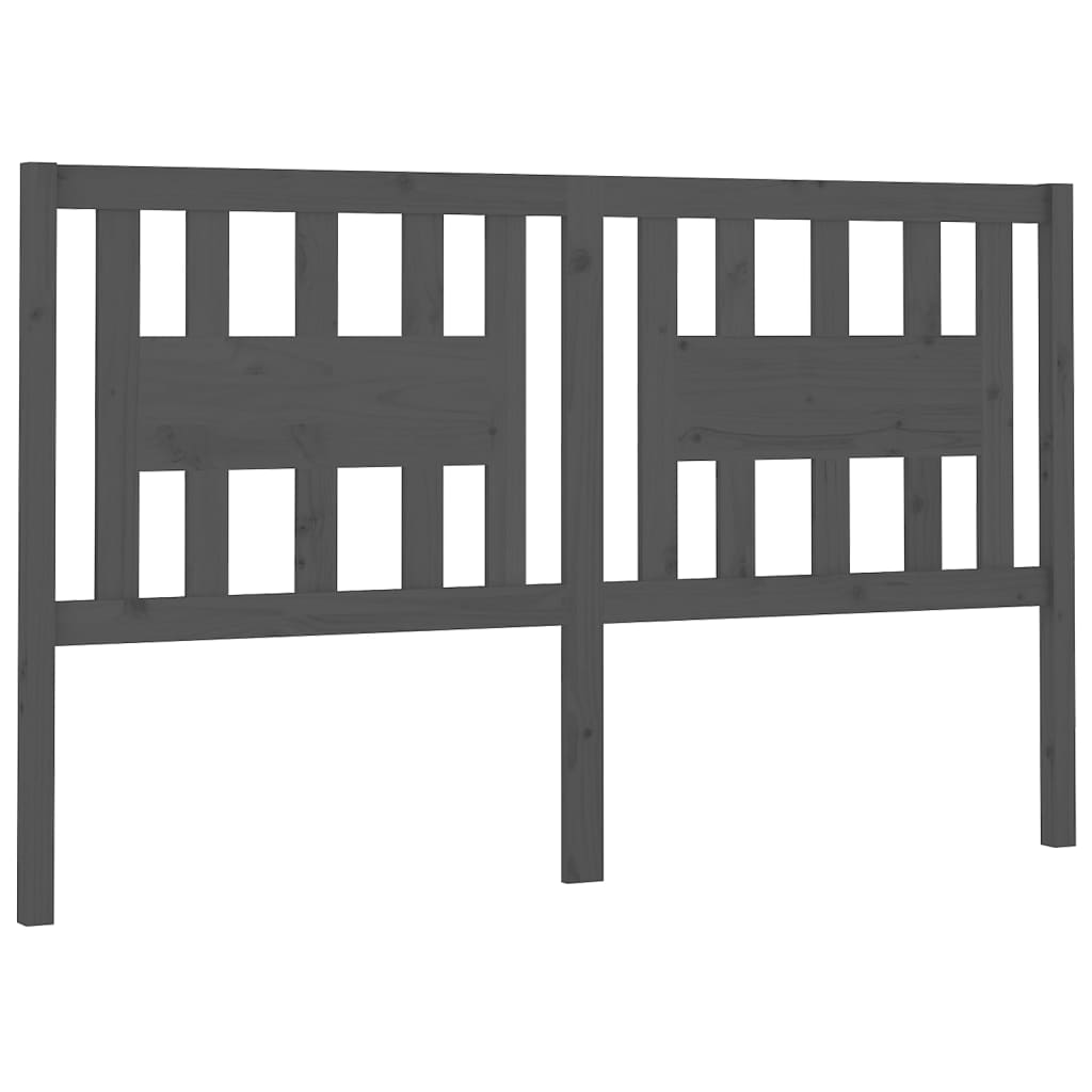 sengegærde 126x4x100 cm massivt fyrretræ grå