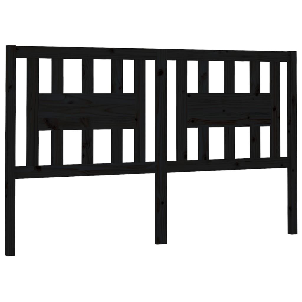 sengegærde 126x4x100 cm massivt fyrretræ sort