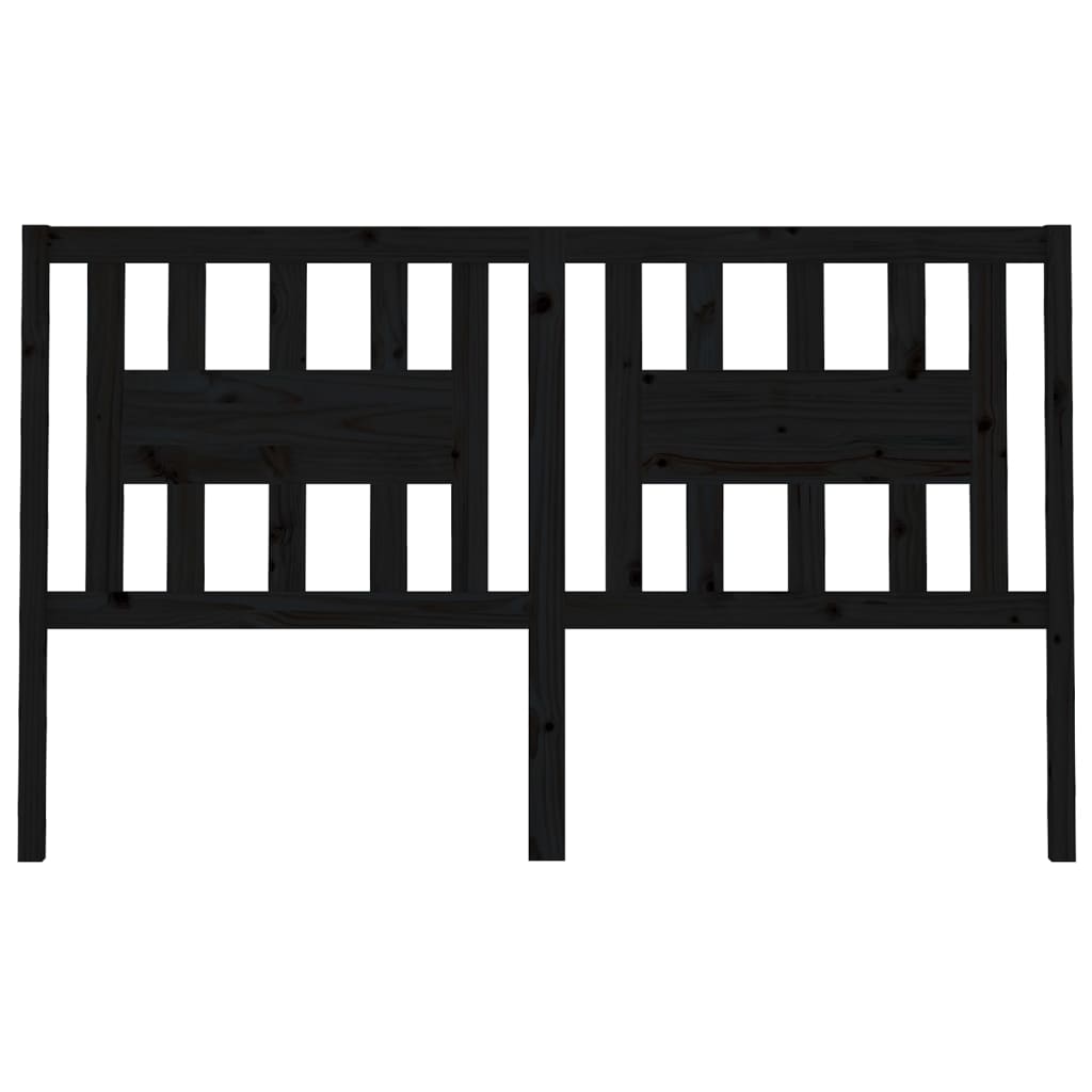 sengegærde 126x4x100 cm massivt fyrretræ sort