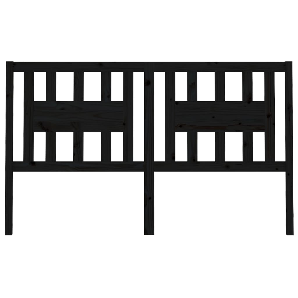 sengegærde 206x4x100 cm massivt fyrretræ sort