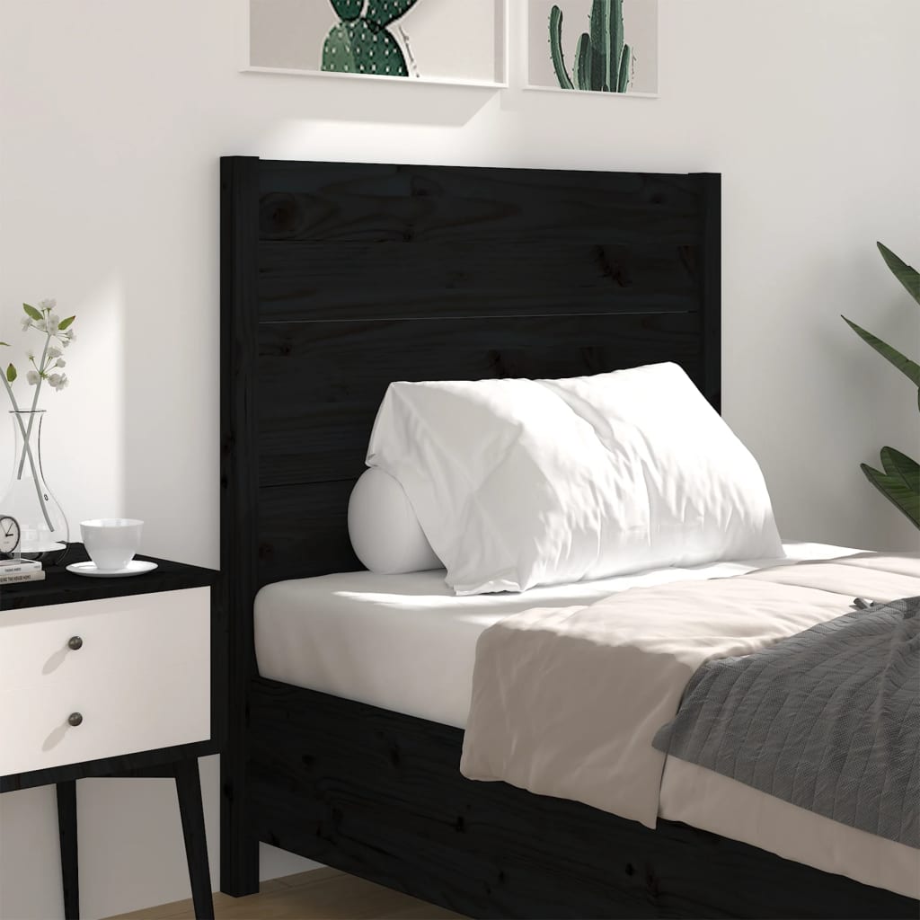 sengegærde 96x4x100 cm massivt fyrretræ sort