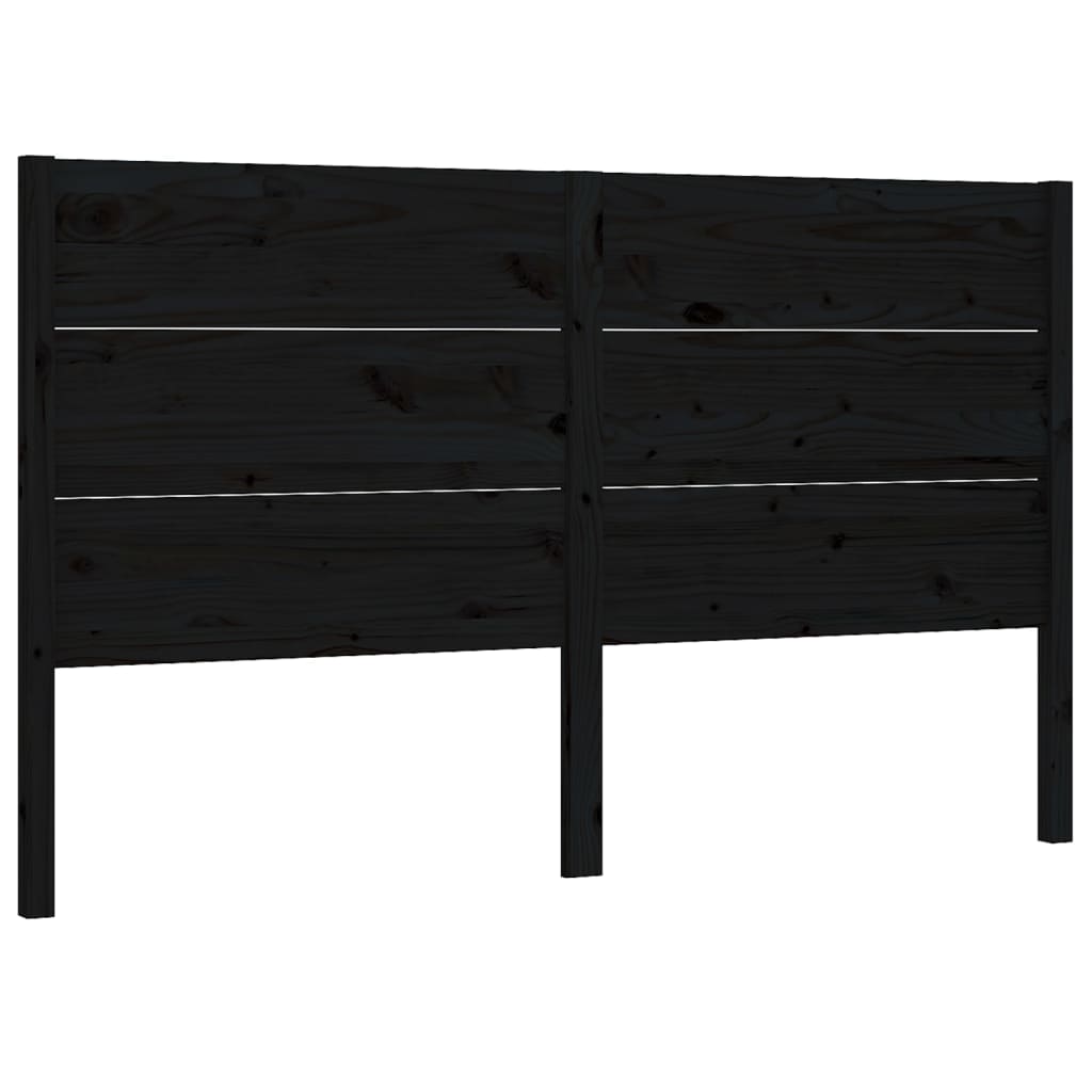 sengegærde 126x4x100 cm massivt fyrretræ sort