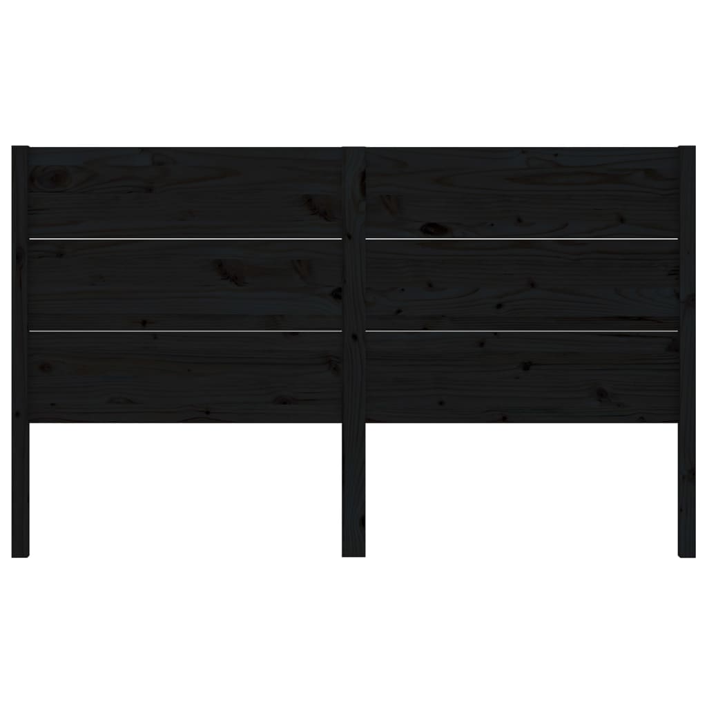 sengegærde 126x4x100 cm massivt fyrretræ sort
