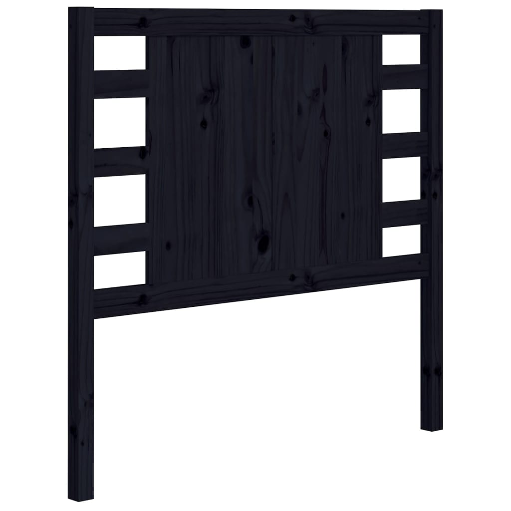 sengegærde 81x4x100 cm massivt fyrretræ sort