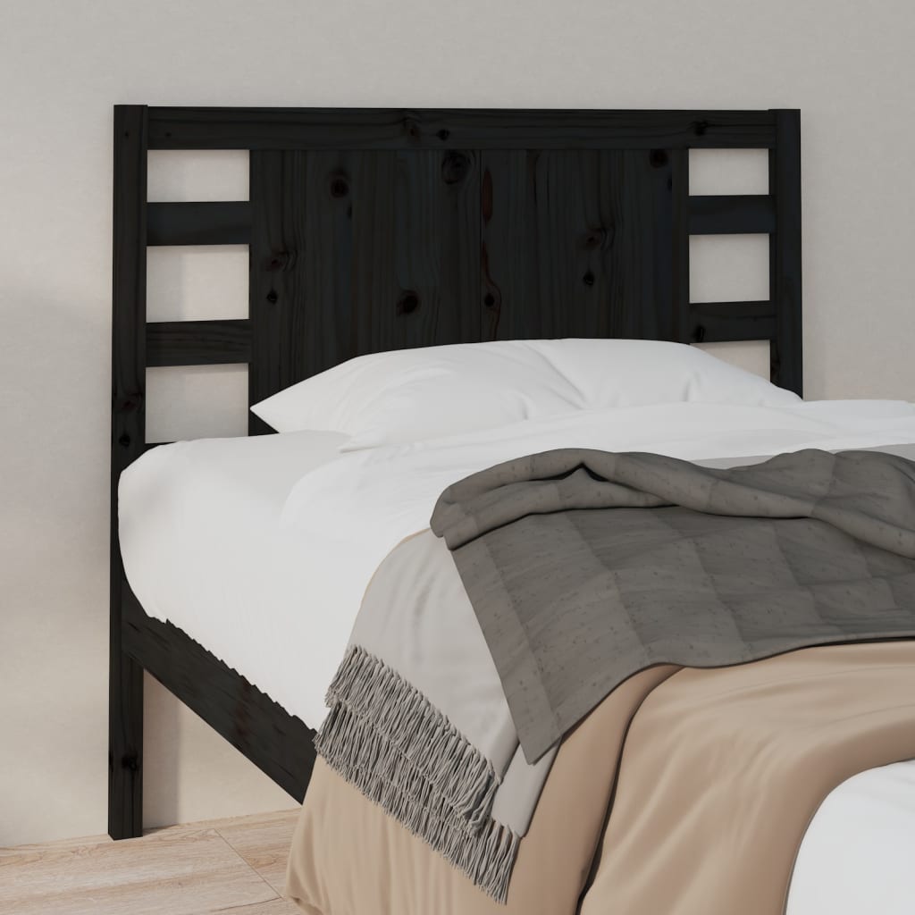 sengegærde 106x4x100 cm massivt fyrretræ sort