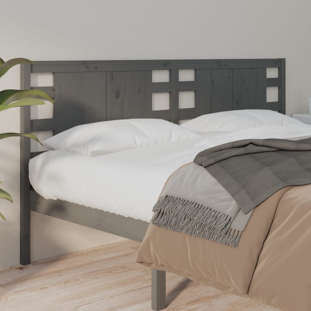 sengegærde 126x4x100 cm massivt fyrretræ grå
