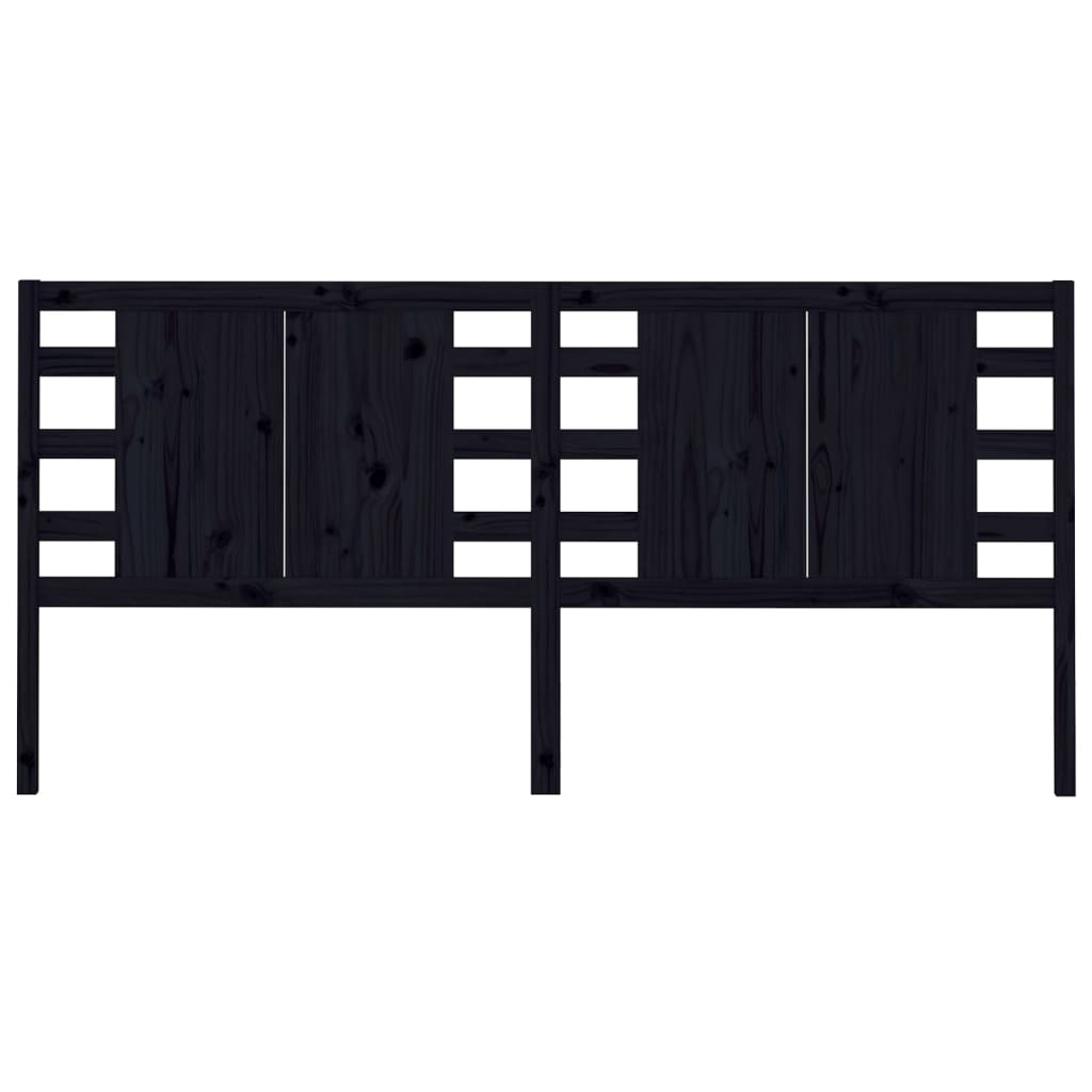 sengegærde 126x4x100 cm massivt fyrretræ sort