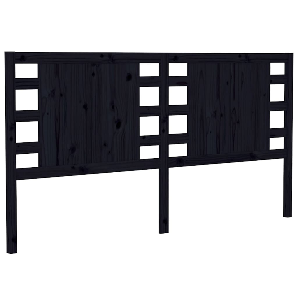 sengegærde 146x4x100 cm massivt fyrretræ sort