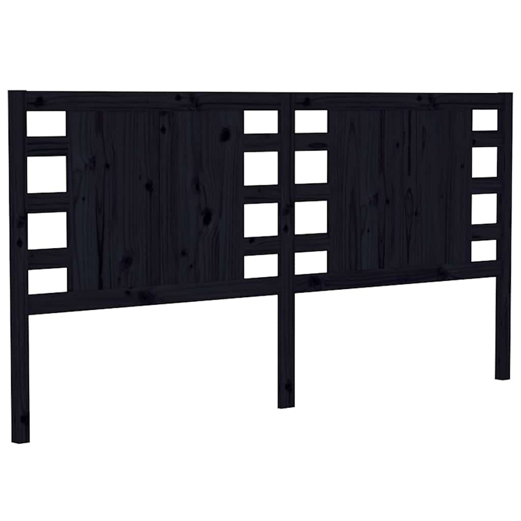 sengegærde 166x4x100 cm massivt fyrretræ sort