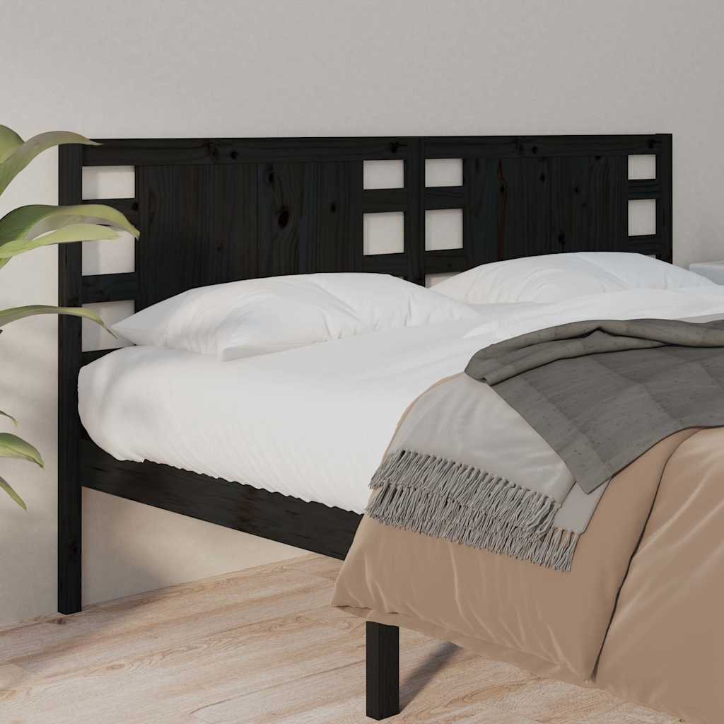 sengegærde 166x4x100 cm massivt fyrretræ sort