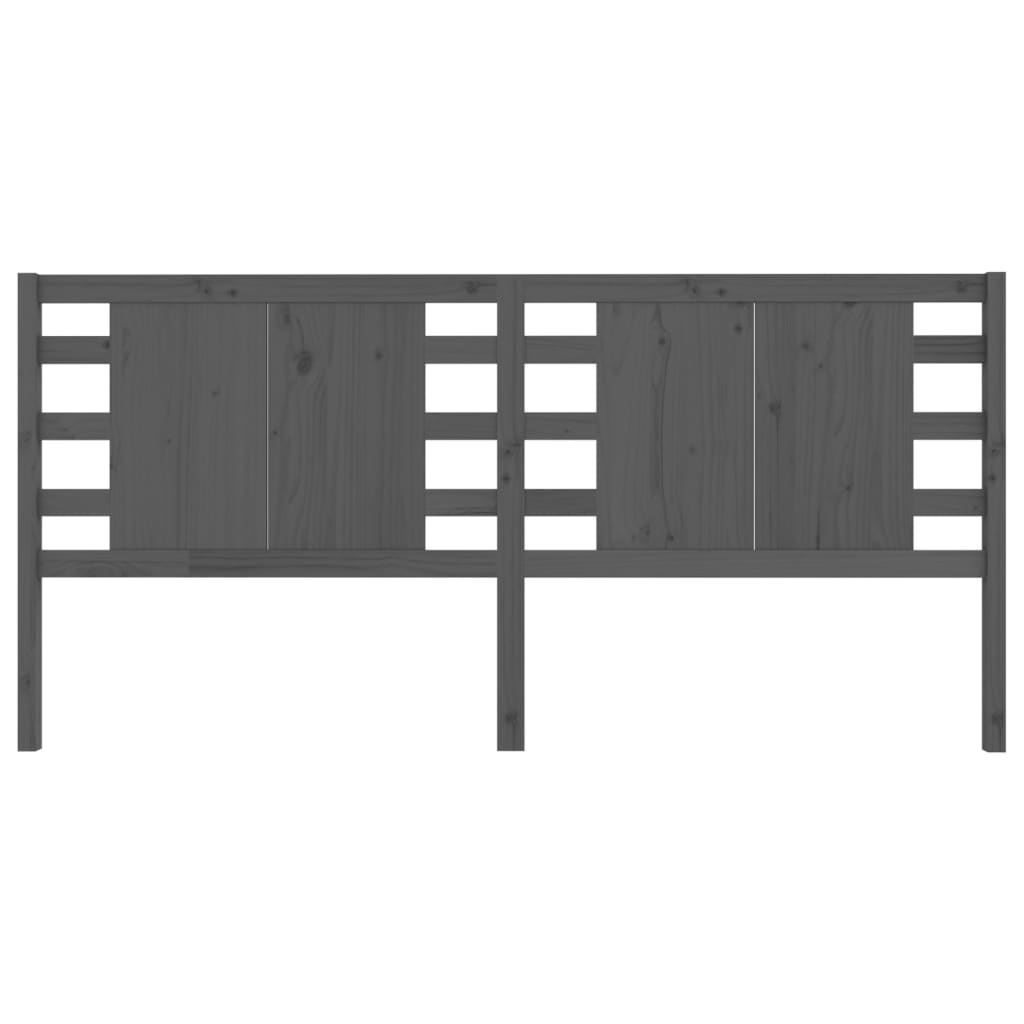 sengegærde 206x4x100 cm massivt fyrretræ grå