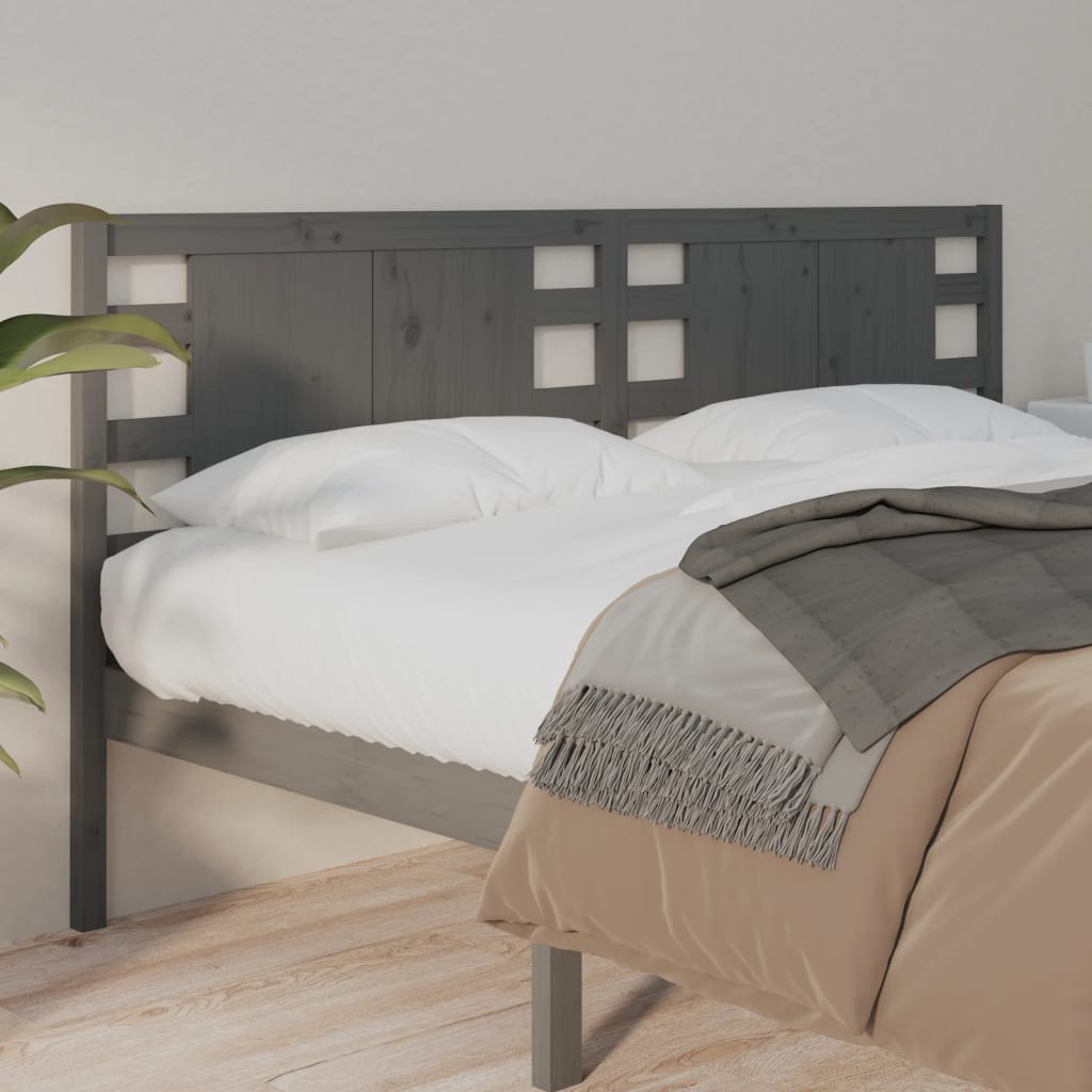 sengegærde 206x4x100 cm massivt fyrretræ grå